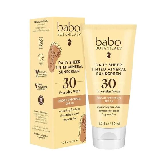 Babo Botanicals Daily Sheer Tinted Mineral Sunscreen SPF 30 Fragrance 1 - Picture 1 of 2